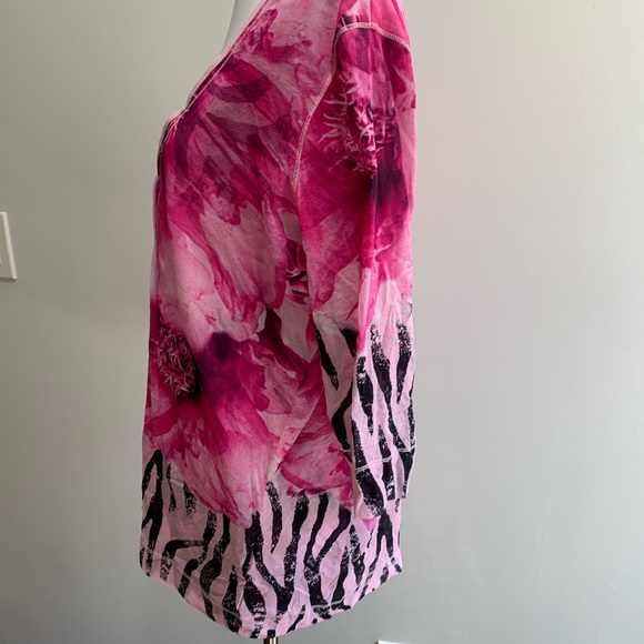 Basler sweater set size 42 large 10 us pink black sleeveless top and sweater - Picture 4 of 15